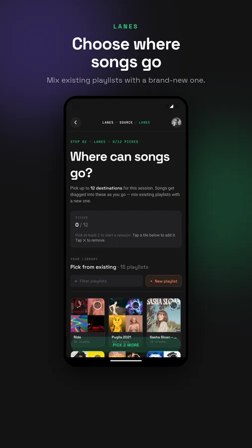 Lanes on Android, screen 2